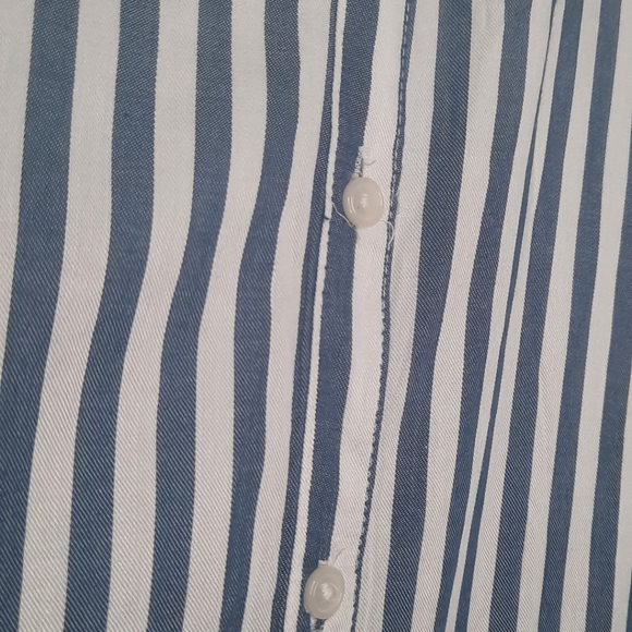 NWT ALEXANDER JORDAN Blue & White Striped Buttoned Down Shirt PLUS SIZE 1X - Picture 3 of 9